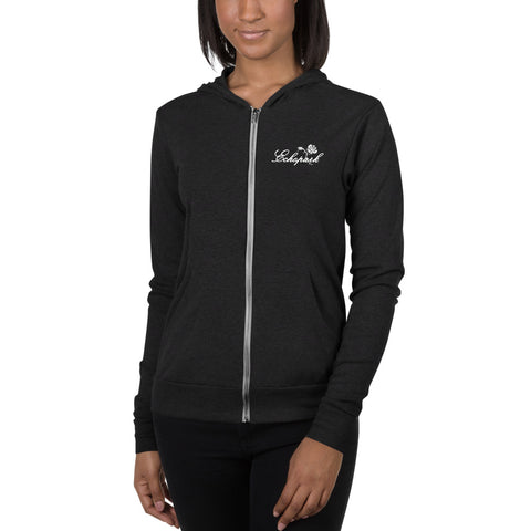 Echopark Rose front/back print light Unisex zip hoodie